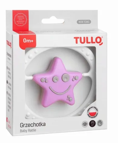 Tullo, grzechotka gwiazdka, różowo-szara