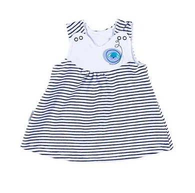 Tunika dziewczęca bez rękawów, biało-granatowa, Eevi