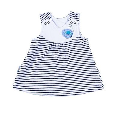 Tunika dziewczęca bez rękawów, biało-granatowa, Eevi