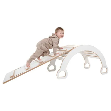 tupti.wood, 2w1: duży bujak montessori + duża zjeżdżalnia, drabinka