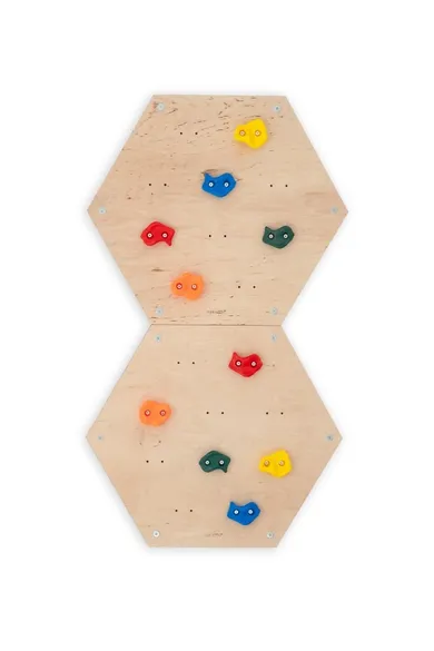 tupti.wood, ścianka wspinaczkowa, modułowa, heksagon, plaster miodu, 2 moduły