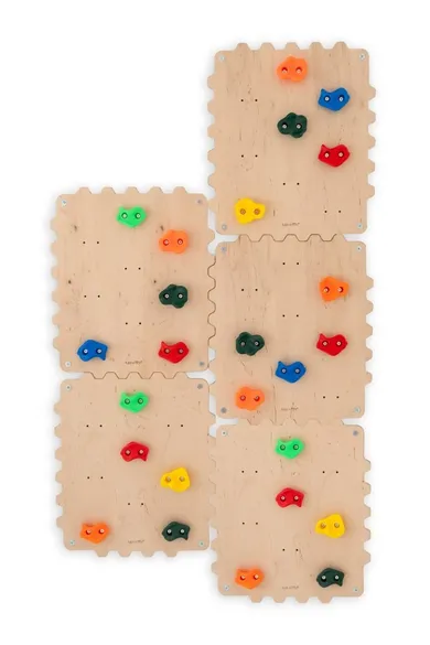 tupti.wood, ścianka wspinaczkowa, modułowa, puzzle, 5 modułów