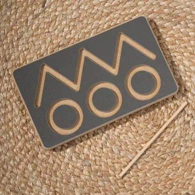 tupti.wood, tabliczka grafomotoryczna, peak, szara