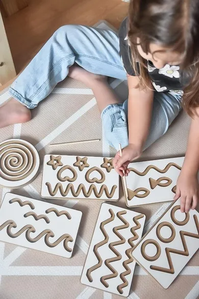 Tupti.wood, tabliczki grafomotoryczne, 6 elementów