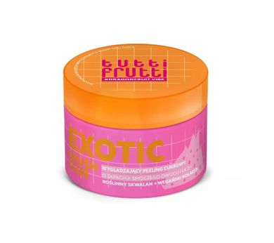 Tutti Frutti, #dragonfruitvibe, wygładzający peeling cukrowy, smoczy owoc + skwalan + kolagen, 250 g