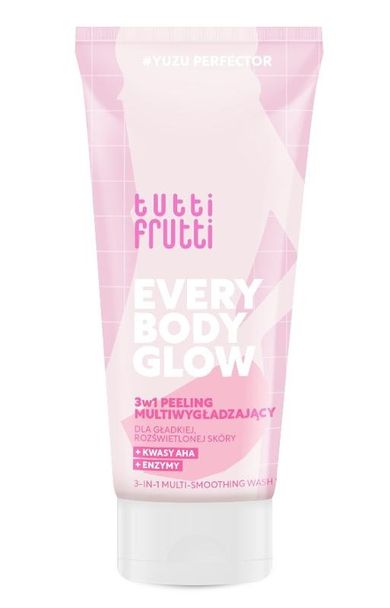 Tutti Frutti, Everybody Glow, peeling multiwygładzający 3w1, 200 ml