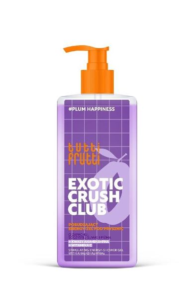 Tutti Frutti, #Plumhappiness, pobudzający energy-żel pod prysznic, czarna śliwka + kwasy aha+bha+pha, 400 ml