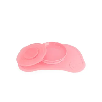 Twistshake, talerz z matą Click-Mat Mini, różowy