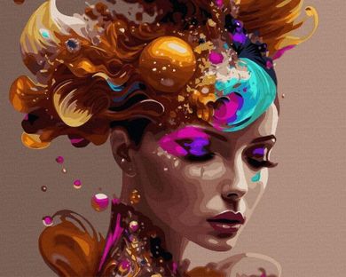 Twoje Hobby, malowanie po numerach + złota farba, Kosmiczna...