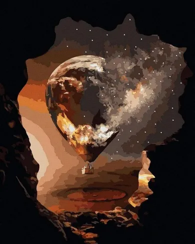 Twoje Hobby, malowanie po numerach, czarne płótno, Balon