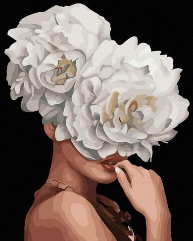 Twoje Hobby, malowanie po numerach, czarne płótno, Kobieta