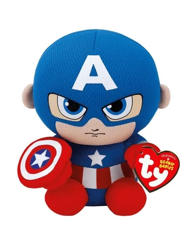 Ty, Beanie Babies, Captain America, mastkotka, 15 cm