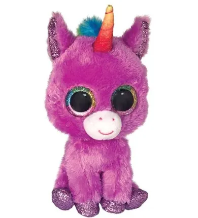 Ty, Beanie Boos, fioletowy jednorożec Rosette, maskotka, 15 cm