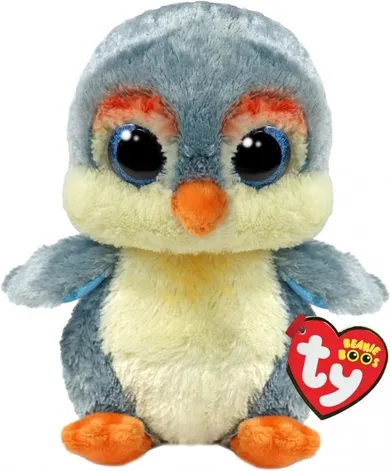 Ty, Beanie Boos, Fisher, szary pingwin, maskotka, 15 cm