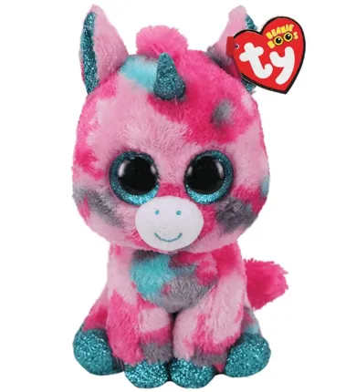 Ty, Beanie Boos, Jednorożec Gumball, maskotka, różowo-niebieska, 15 cm