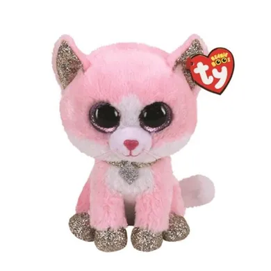 Ty, Beanie Boos, Kot Fiona, maskotka, różowa, 24 cm