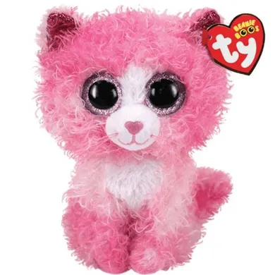 Ty, Beanie Boos, różowy kot Reagan, maskotka, 15 cm