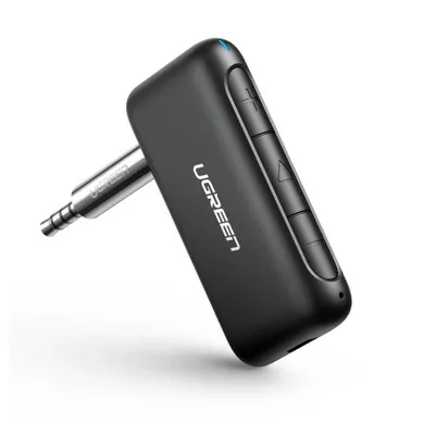 Ugreen, adapter audio Bluetooth 5.0/3,5 mm mini jack, do samochodu, czarny