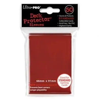 Ultra-Pro, koszulki na karty Deck Protector Solid Red, czerwone, 50 szt.