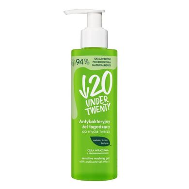 Under Twenty, antybakteryjny żel łagodzący do mycia twarzy, 190 g