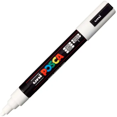 Uni, Posca, marker pigmentowy, PC-5M, biały