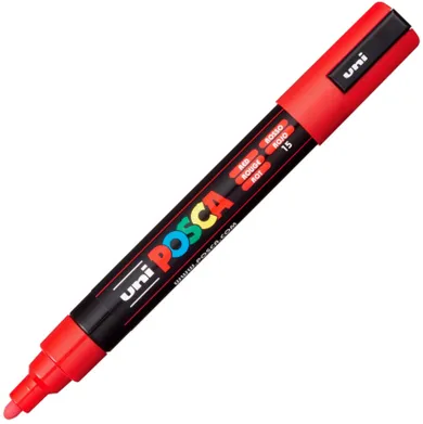 Uni, Posca, marker pigmentowy, PC-5M, czerwony