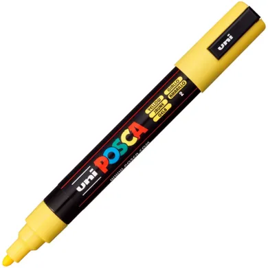 Uni, Posca, marker pigmentowy, PC-5M, żółty