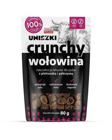 Uniszki, Crunchy, wołowina, pietruszka pokrzywa, przysmak dla psa, 80g