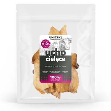 Uniszki, ucho cielęce, przysmak dla psa, 10 szt.