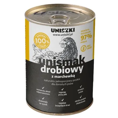 Uniszki, Unismak, Drobiowy, mokra karma dla psów, 400g