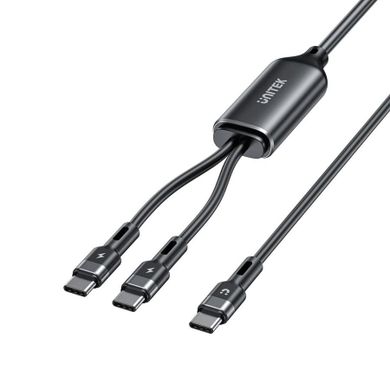 Unitek, kabel, USB-C, 2w1, PD 100W, SILIKON, 1,8m