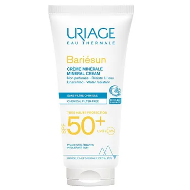 Uriage, Bariesun Mineral Cream, krem mineralny do twarzy i ciała SPF50+, 100 ml