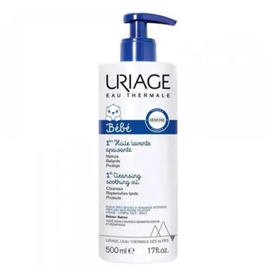 Uriage, Bebe 1st Cleansing Soothing Oil, kojący olejek oczyszczający dla dzieci, 500 ml