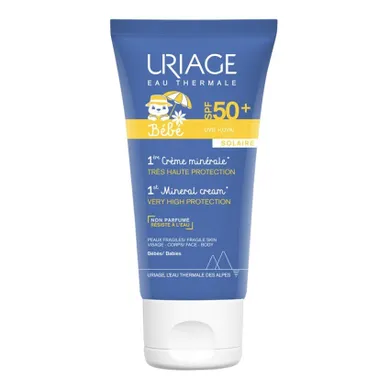 Uriage, Bebe 1st Mineral Cream, mineralny krem przeciwsłoneczny dla dzieci SPF50+, 50 ml