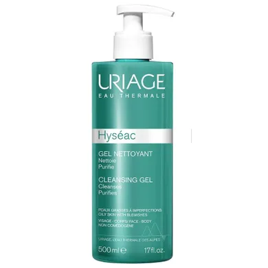 Uriage, Hyseac Cleansing Gel, oczyszczający żel do mycia twarzy i ciała, 500 ml