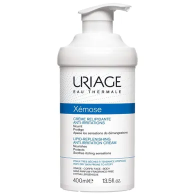 Uriage, Xemose Lipid-Replenishing Anti-Irritation Cream, kojący krem uzupełniający lipidy, 400 ml
