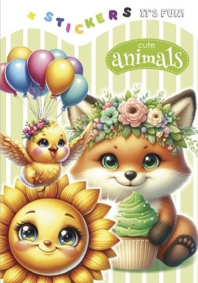 Urocze zwierzaki. Kolorowanka z naklejkami