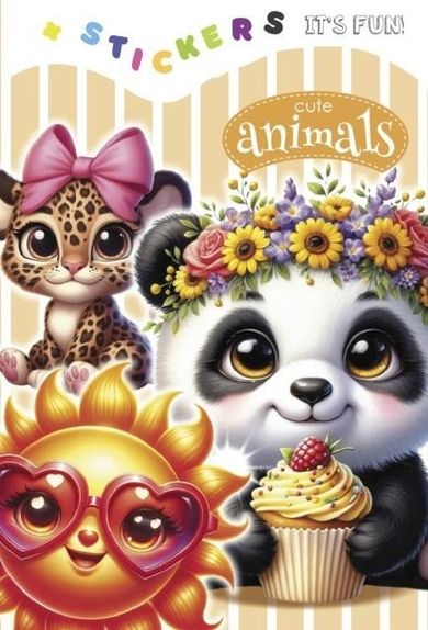 Urocze zwierzaki. Kolorowanka z naklejkami