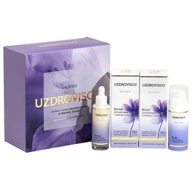 Uzdrovisco, Balance, zestaw: krem normalizujący, 50 ml + serum normalizujące, 30 ml