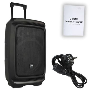 V-tone, OrionX 14 ACCU, kolumna aktywna akumulatorowa, czarna, Bluetooth, TWS, USB, AUX, FM, DSP, 135W RMS