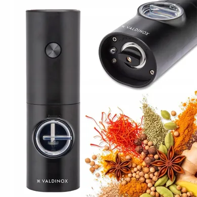 Valdinox, młynek elektryczny z oświetleniem LED, 5,5-5,5-18 cm
