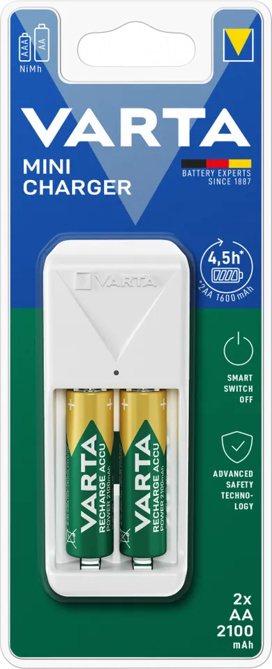 VARTA, Mini Charger, 2xAA, 2100 mAh