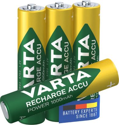 VARTA, Ready2Use, zestaw akumulatorków AAA, 1000 mAh, Ni-MH