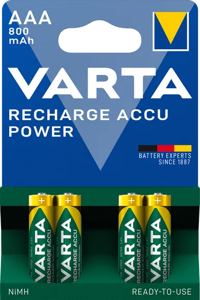 VARTA, Ready2Use, zestaw akumulatorków AAA, 800 mAh, Ni-MH