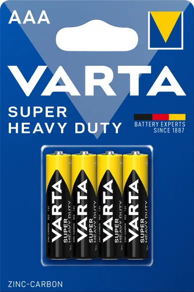 VARTA, Super Heavy Duty, bateria cynkowo-węglowa, R03 AAA, Zn-C, 4 szt.