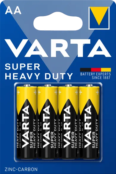 VARTA, Super Heavy Duty, bateria cynkowo-węglowa, R6 AA, Zn-C, 4 szt.