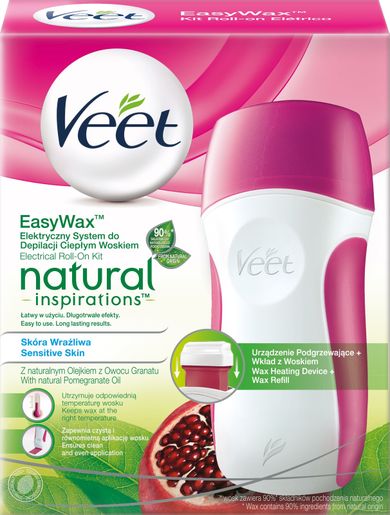 Veet, Natural Inspirations, Easy Wax, elektryczny system do depilacji ciepłym woskiem, 50 ml