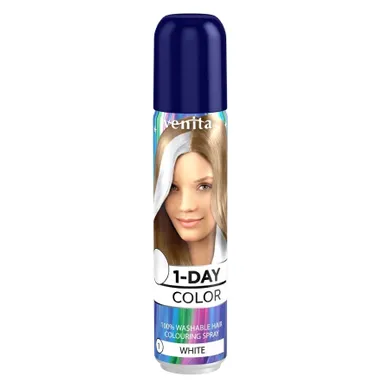Venita, 1-Day Color, koloryzujący spray do włosów, Biały, 50 ml