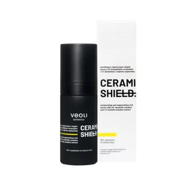 Veoli Botanica, Ceramide Shield, nawilżająco-regenerujące bogate serum z 3% kompleksem ceramidów i 1% ekstraktem z wąkroty azjatyckiej, 30 ml