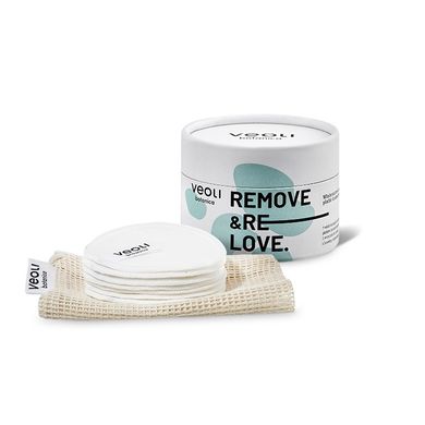 Veoli Botanica, Remove & Relove, wielorazowe bambusowe płatki kosmetyczne, 7 szt.